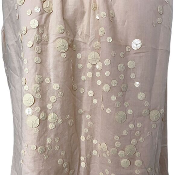 Ann Taylor Loft Twisted Neckline Pink/Peach Sequin Top Size L - Picture 8 of 10